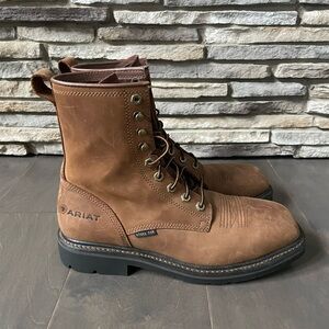 Ariat Square Toe Steel Toe Leather Work Boot 9.5